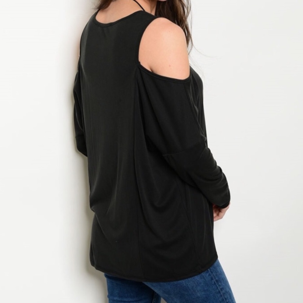 •'LEXI' COLD SHOULDER TOP• - Picture 2 of 2